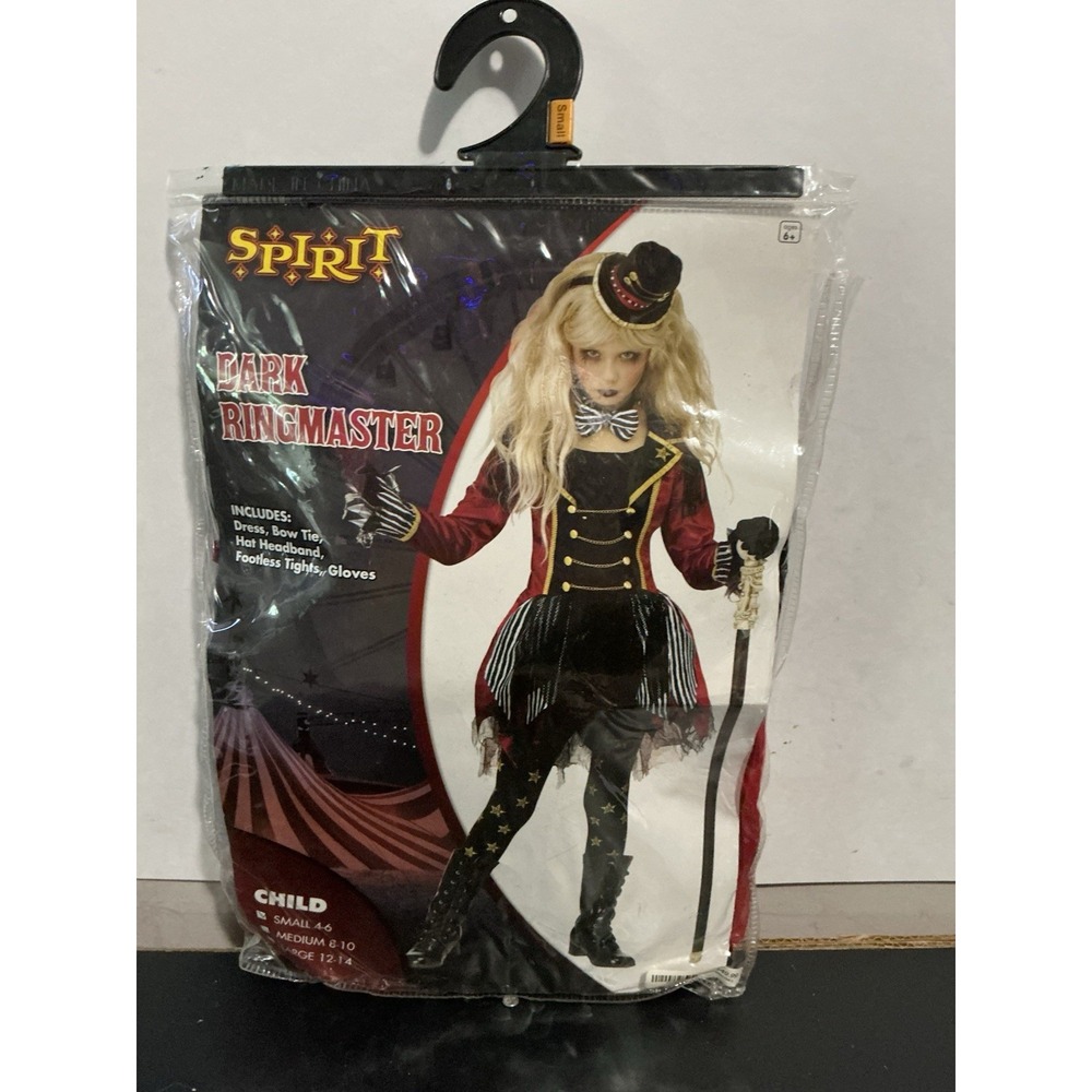 Spirit Halloween Dark Ringmaster Costume Child Small 4-6 Goth Spooky Circus READ